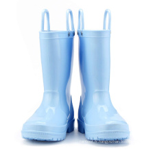 Kids New Fashion Blue Couleur imperméable Nature matériaux Bottes de pluie Easy-On Handles Chaussures